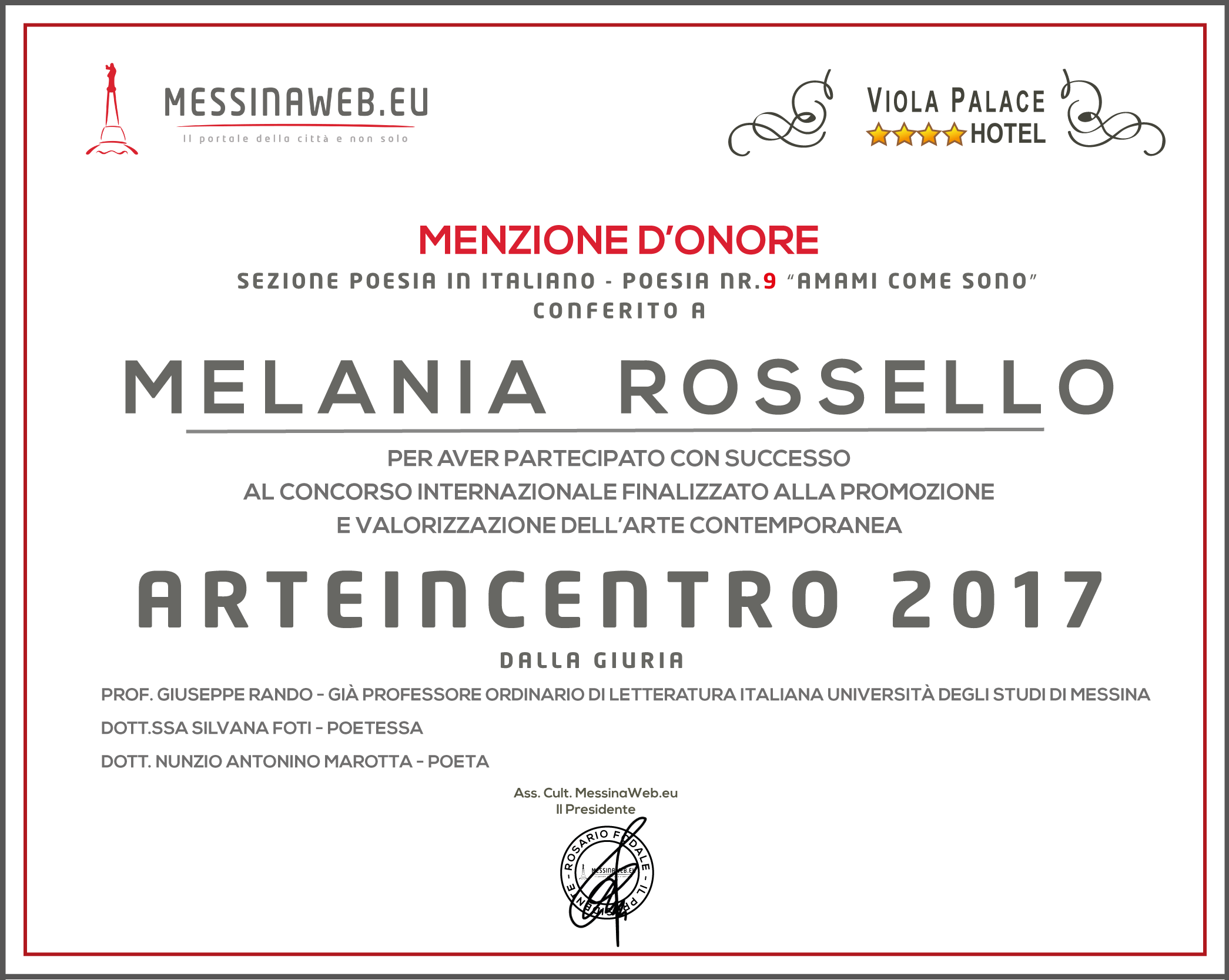 menzione rossello