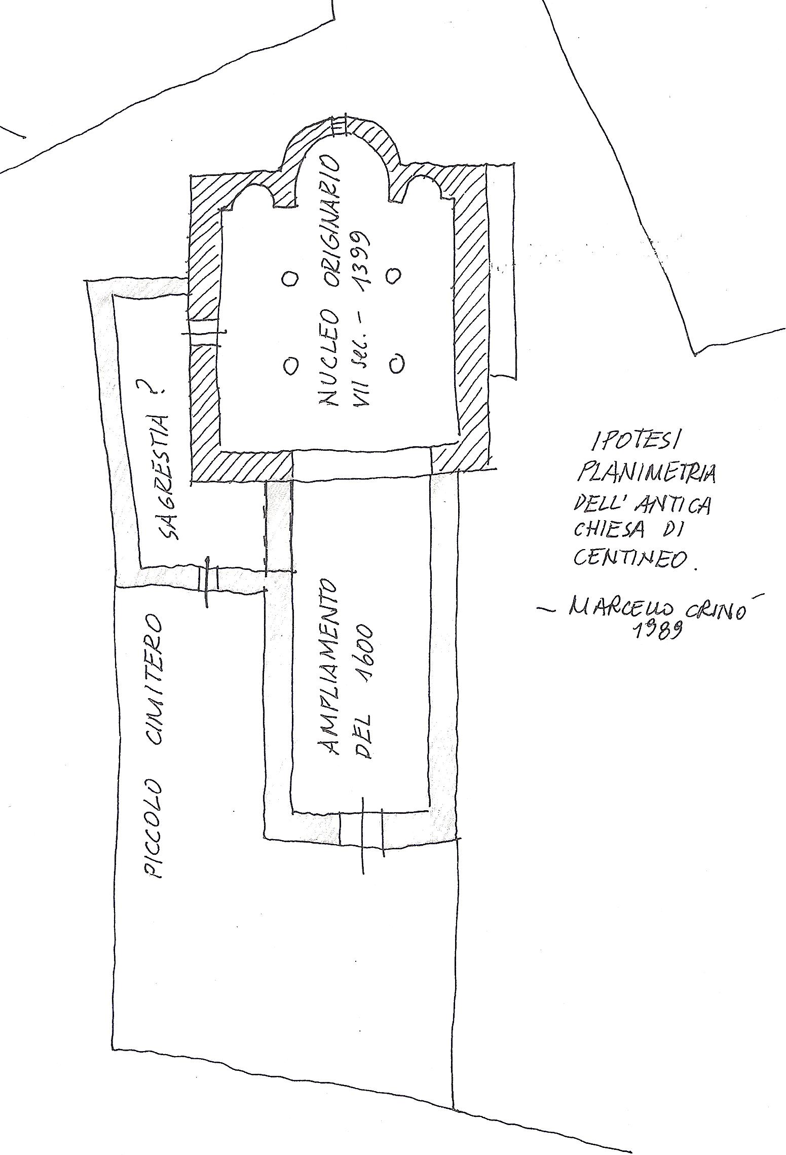 1 Pianta Chiesa antica di Centineo