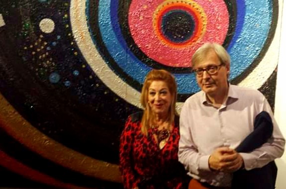 ANTONELLA LAGANA con SGARBI a VENEZIA OFF D ZATTERE