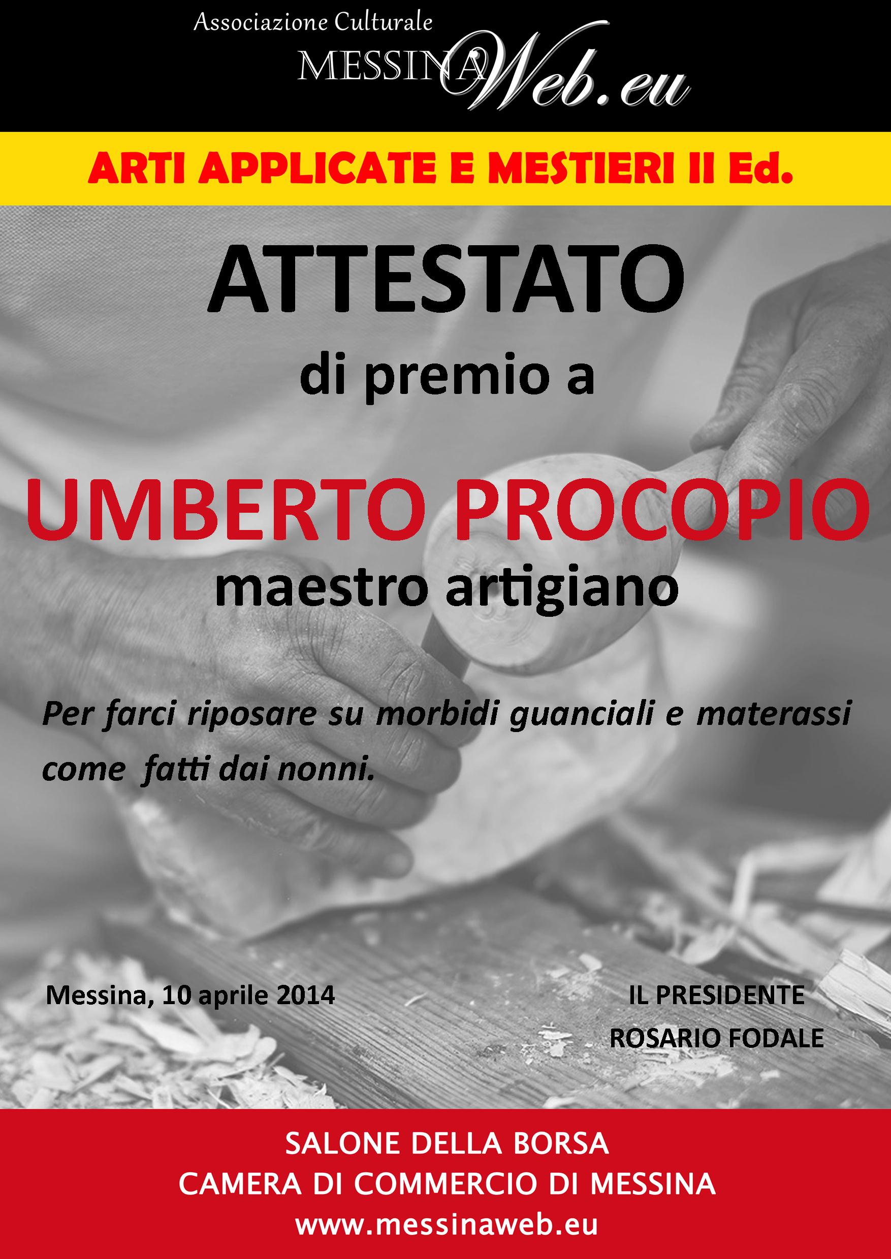 Umberto Procopio maestro artigiano