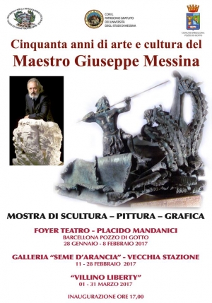 Barcellona P.G.(Me) 28 gennaio 2017 - ore 17 inaugurazione  della mostra di scultura - pittura e grafica del Maestro Giuseppe Messina