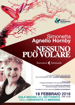 Lunedì 18 febbraio, alle ore 10,00 presso l&#039;Aula Magna del Rettorato dell&#039;Università di Messina, la scrittrice Simonetta Agnello Hornby, incontrerà gli studenti del Liceo Seguenza che hanno partecipato al progetto &quot;Incontro con l&#039;Autore&quot;.