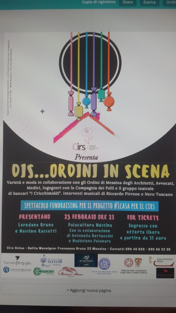 MESSINA, AL PALACULTURA ARRIVANO I DIS...ORDINI IN SCENA.  Domani alle 21 serata di varietà e moda per salvare la casa famiglia del Cirs