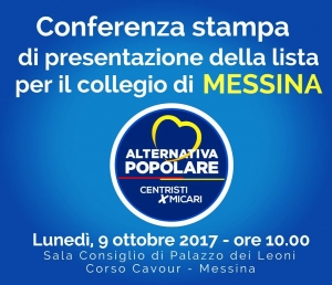 REGIONALI: MESSINA, DEPOSITATA LISTA PROVINCIALE AP – CENTRISTI X MICARI