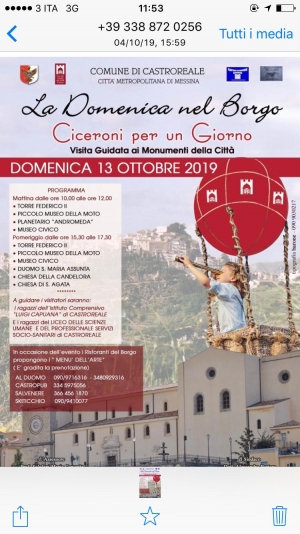 Castroreale tra  mille iniziative Il 13 ottobre