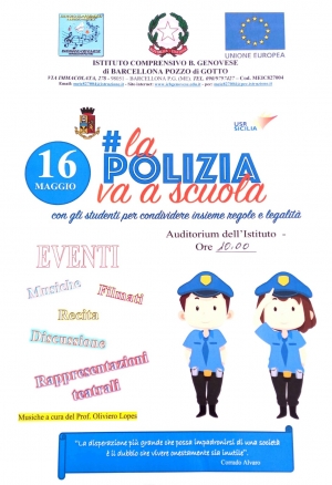 Barcellona Pozzo di Gotto: all’Istituto Bastiano Genovese la promozione della legalità con “La Polizia va a scuola”