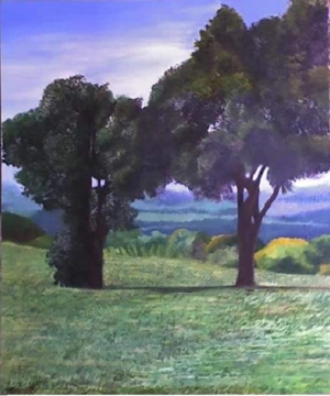 Alberi sul prato Olio su tela , 2008 cm 50x60 