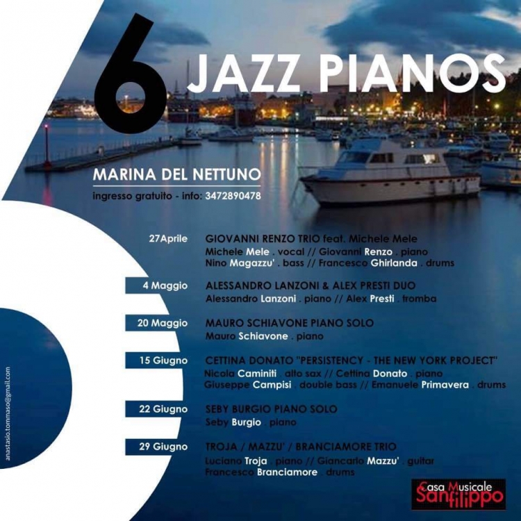 Programma jazz al Marina di Nettuno Con Gianni Renzo dal 27 aprile