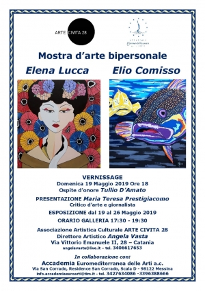 Mostra di due pittori d' eccellenza, ELIO COMISSO ED ELENA LUCCA.Presenta Maria Teresa Prestigiacomo