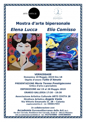 Mostra di due pittori d&#039; eccellenza, ELIO COMISSO ED ELENA LUCCA.Presenta Maria Teresa Prestigiacomo