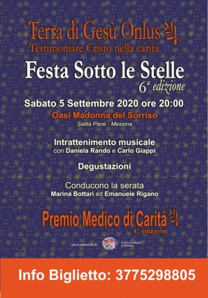 Mercoledì 2 settembre conferenza stampa Festa sotto le stelle-Premio Medico di Carità