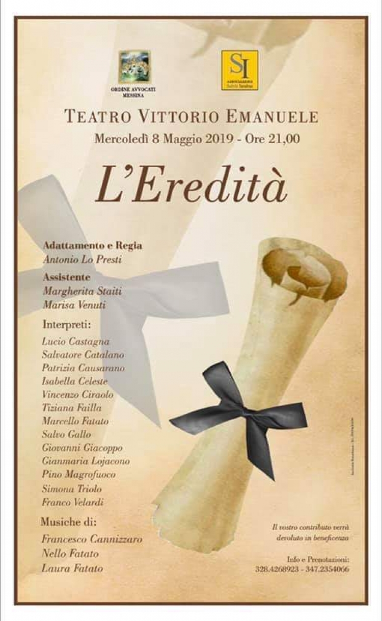 Messina:L&#039; Avv. Patrizia Causarano e l &#039;Ordine degli Avvocati per la charity 8 maggio ore 21.00 teatro Vittorio.