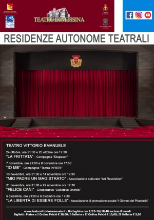 Teatro di Messina:la cultura non si ferma  Dal 24 ottobre si riparte alla grande Con 200 posti