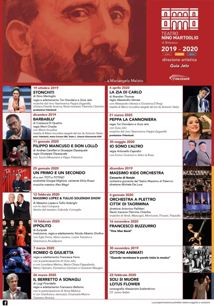 Presentazione stampa dellla stagione 2019 2020 del Teatro Nino Martoglio di Belpasso. Direttore artistico Guia Ielo