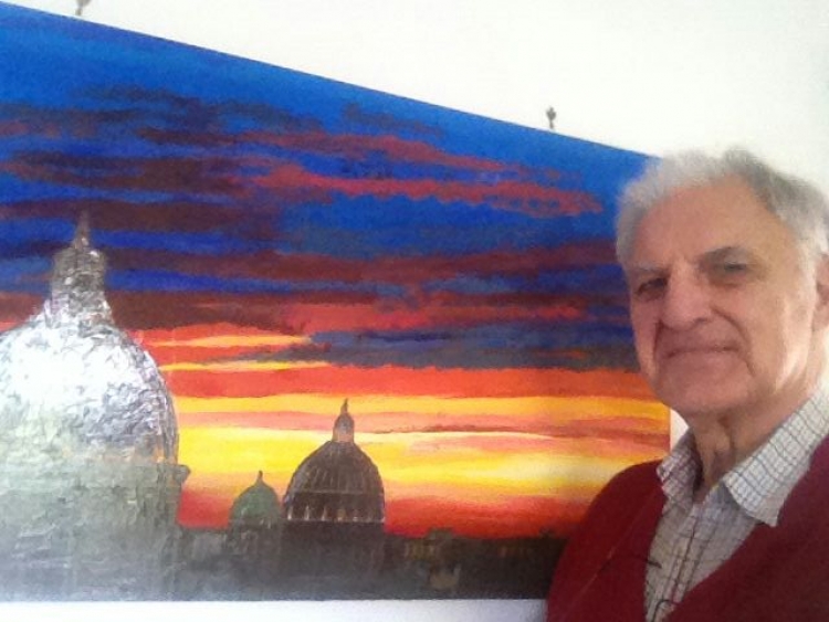 Il noto pittore Riccardo Vasdeki a Roma con la Onlus Amici Selenia Pro terremotati
