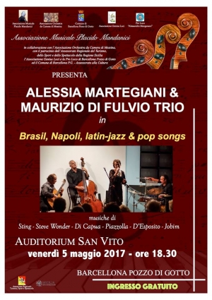 Il 5 maggio concerto nell’Auditorium San Vito di Alessia Martegiani  &amp; Maurizio di Fulvio Trio