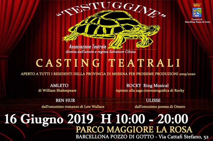 Barcellona Pozzo di Gotto: casting per quattro spettacoli teatrali organizzati dalla &quot;Testuggine&quot;