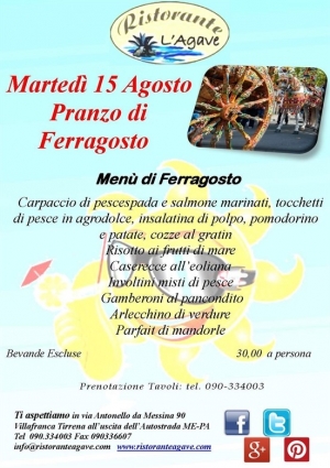 Villafranca Tirrena (Me) Ristorante L'Agave - Pranzo di Ferragosto