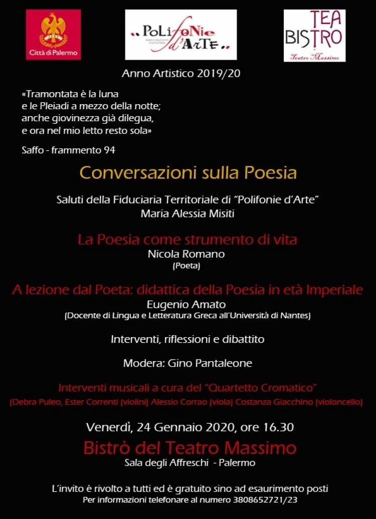 Interessante convegno intorno alla poesia Con il noto poeta Nicola Romano ed Eugenio Amato