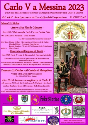 Sabato 21 / 10 e Domenica 22 ottobre a Messina  Ritorna Carlo V