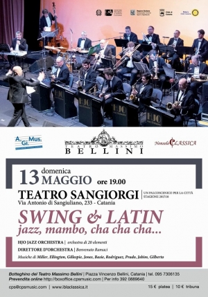 TEATRO SANGIORGI : Domenica 13 maggio ore 19.00 &#039;Swing &amp; Latin, jazz, mambo, cha cha cha...&#039;