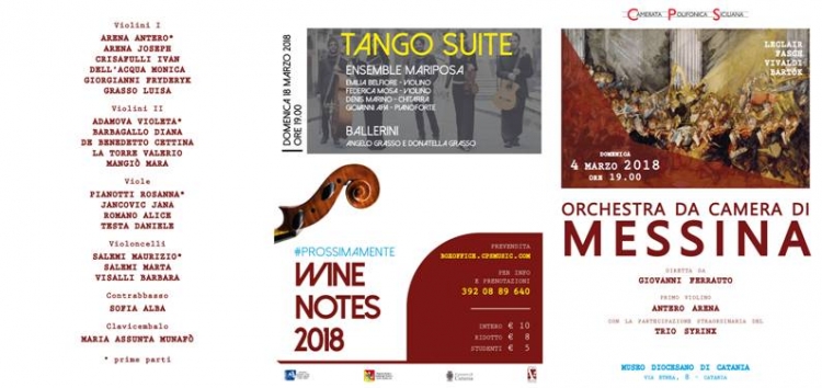 DOMENICA 4 MARZO ore 19 - Museo Diocesano - P.zza Duomo  - Catania - Anteprima WINE NOTES.