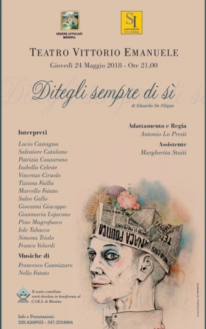 Gli Avvocati di Messina, con la compagnia teatrale Salvis Juribus patrocinata dall'Ordine vanno in scena in favore del CIRS. Il 24 maggio al Teatro Vittorio Emanuele