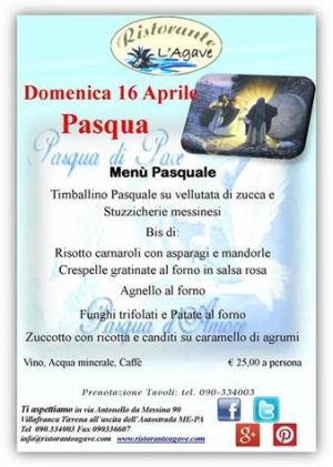 Villafranca Tirrena (Me) - Ristorante Agave &quot;Pasqua &amp; Pasquetta 2017&quot;