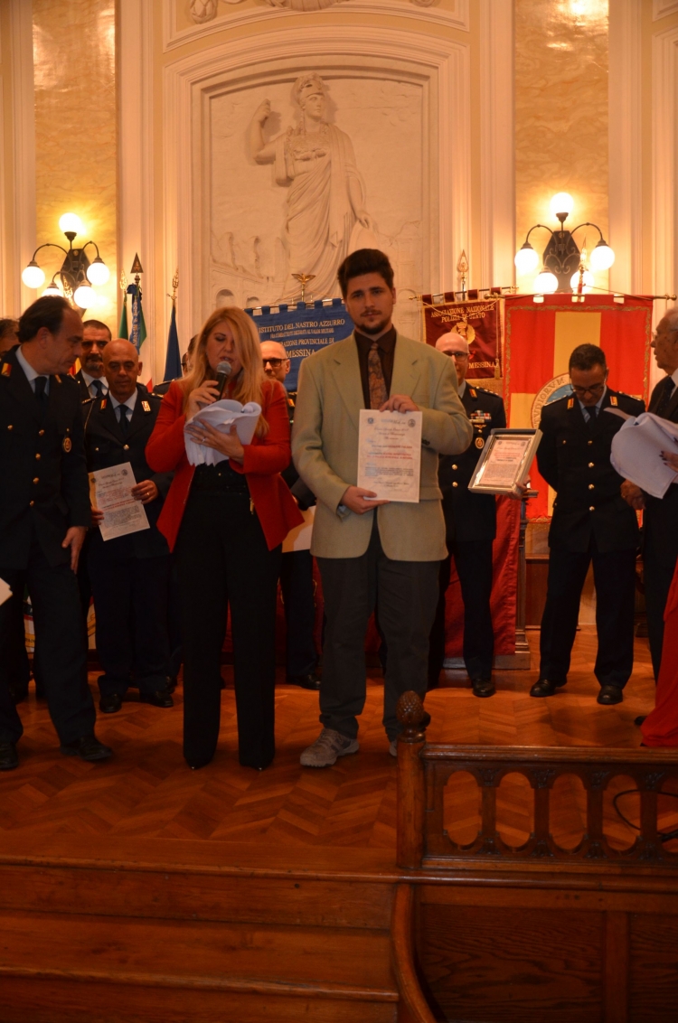 Messina 6.12.2018 &quot;Premio Orione Speciale&quot; Attestato di Benemerenza conferito alla Memoria all&#039;Ispettore Capo Giuseppe PALANA - Componente Sezione Infortunistica della Polizia Municipale di Messina