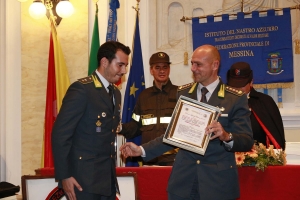 Messina 6.12.2018 &quot;Premio Orione Speciale&quot; conferito all&#039; Unità Navale, Pattugliatore Multiruolo P01 “Monte Sperone”, in forza alla  Stazione Navale di Manovra della Guardia di Finanza  di Messina, Comandata dal tenente Tommaso Napolitano.