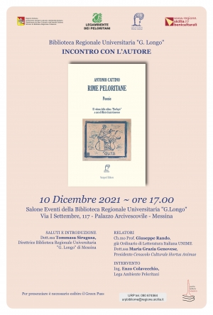 Rime peloritane di Antonio Cattino alla Biblioteca Regionale Universitaria di Messina