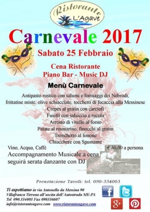 Villafranca Tirrena(Me)  - Carnevale 2017 al Risto l'Agave 