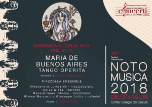 A NOTO DOMENICA 8 LUGLIO ore 21:15 - Cortile Collegio dei Gesuiti   MARIA DE BUENOS AIRES