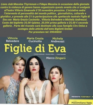 Maria Grazia CUCINOTTA per le donne contro la violenza oggi Teatro Vittorio Emanuele