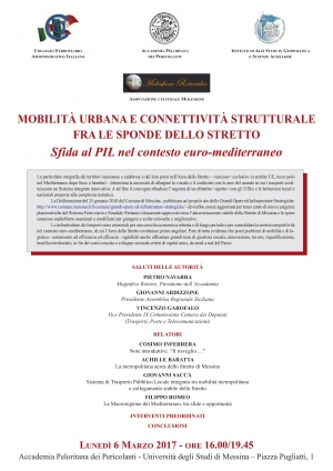 CONVEGNO 6 MARZO ORE 16 - ACCADEMIA PELORITANA DEI PERICOLANTI