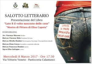 Sinagra:  Salotto letterario presentazione del libro “lato B il volto nascosto delle cose” e “mostra di pittura di Elisa Caputo