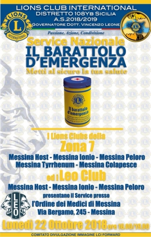 Sbarca a Messina “Il barattolo d’emergenza”, un progetto promosso dal Lions Club Distretto Sicilia 108 YB zona 7, per facilitare gli interventi di primo soccorso su anziani e disabili che vivono soli.