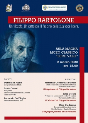 Barcellona Pozzo di Gotto: il 2 marzo un convegno sul filosofo Filippo Bartolone