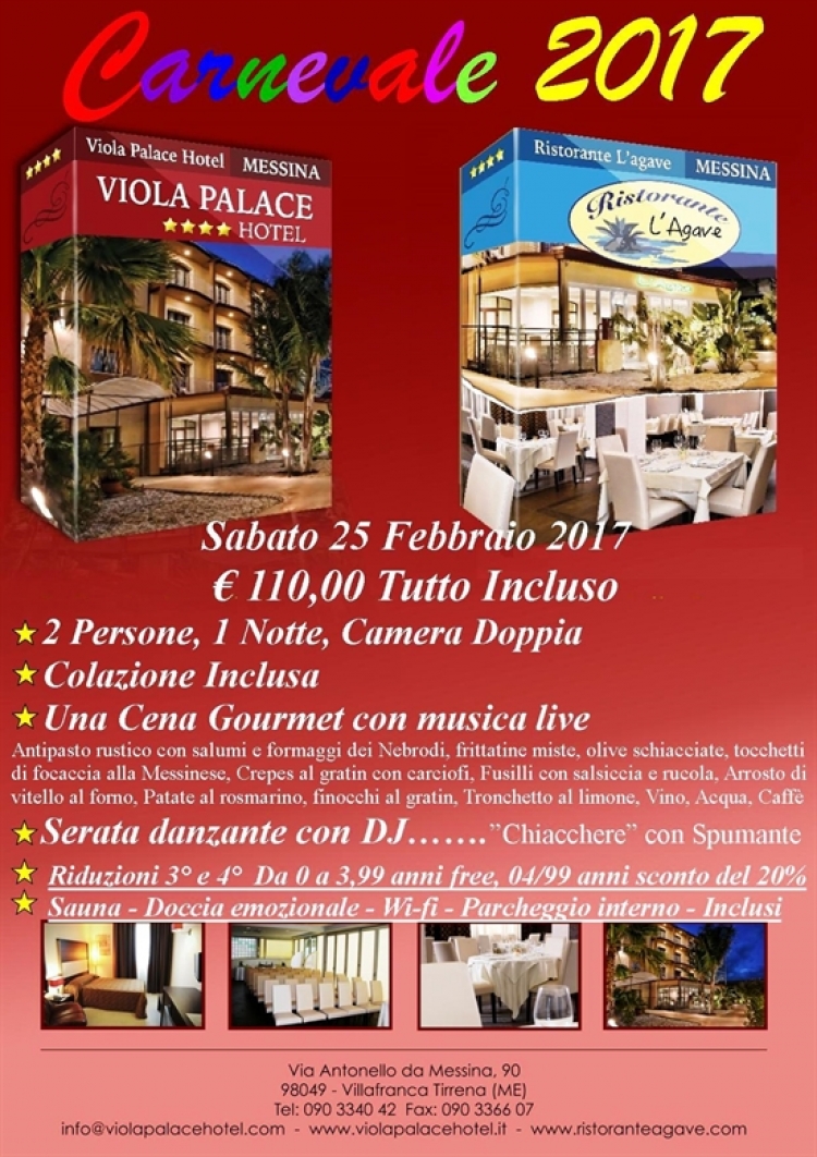 Villafranca Tirrena(Me)  - &quot;Viola Palace Hotel&quot; - Carnevale 2017