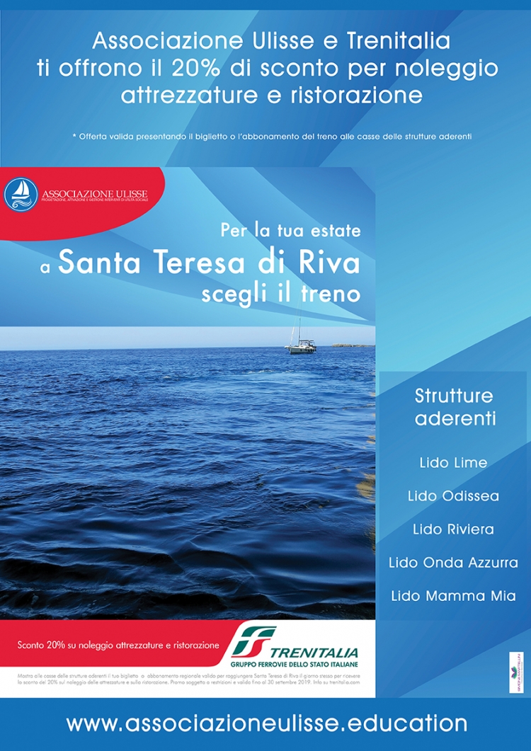 SICILIA IN TRENO, SANTA TERESA RIVA: ATTIVATA CONVEZIONE ASSOCIAZIONE ULISSE E TRENITALIA PER SCONTI SU SERVIZI AI TURISTI