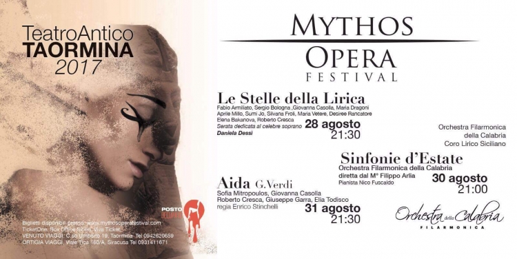 30  e 31 agosto Teatro Greco romano  Festival a Taormina  mythos Opera Festival