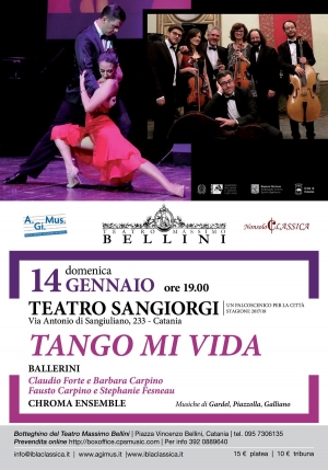 Il Tango il 14 Gennaio al TEATRO SAN GIORGI di Catania -  Una serata all'insegna dell'eccellenza